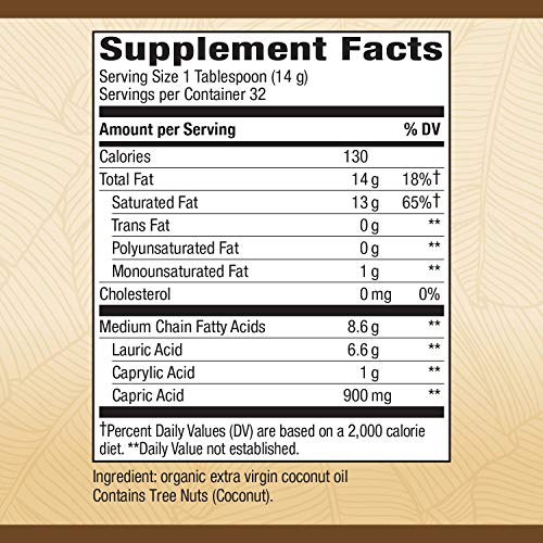 Natures Way Usda Organic Extra Virgin Coconut Oil- Pure, Cold-P