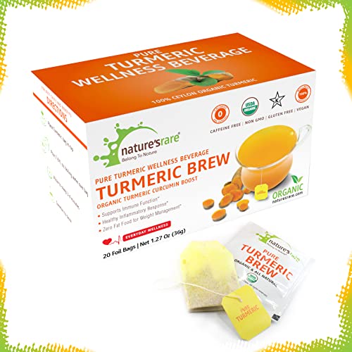 Pure Ceylon Turmeric Brew - 100% Organic Ceylon Turmeric Tea Bag...