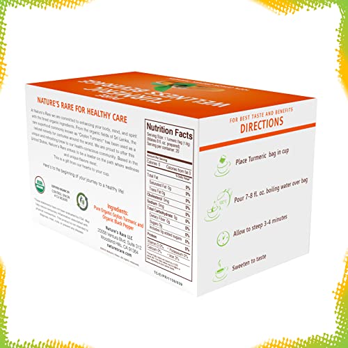 Pure Ceylon Turmeric Brew - 100% Organic Ceylon Turmeric Tea Bag...