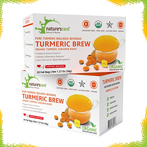 Pure Ceylon Turmeric Brew - 100% Organic Ceylon Turmeric Tea Bag...