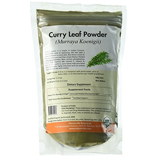Curry Leaf Powder 1/2 Lb By Naturevibe Botanicals, Gluten-Fr
