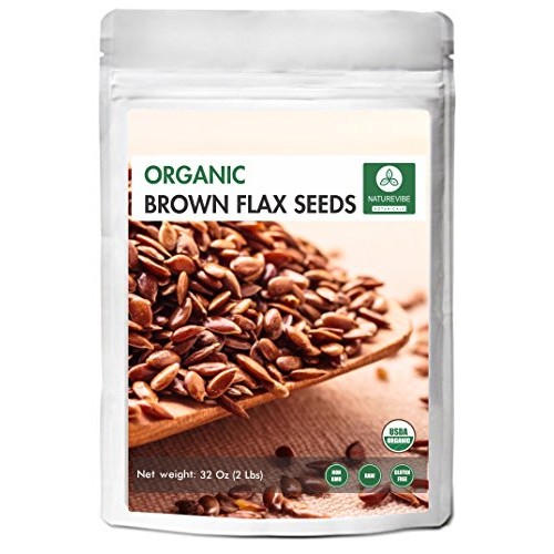 Naturevibe Botanicals Organic Brown Flax Seed 2Lb, Gluten-Free