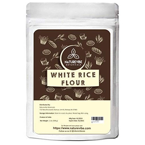 Naturevibe Botanicals White Rice Flour 2Lbs | Non Gmo And Gluten