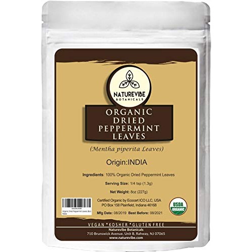 Naturevibe Botanicals Organic Dried Peppermint Leaves, 8 Ounce |