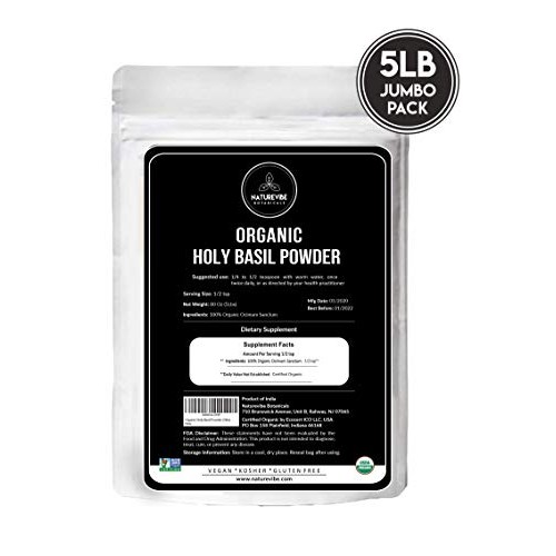Naturevibe Botanicals Organic Holy Basil Powder Ocimum Sanctum