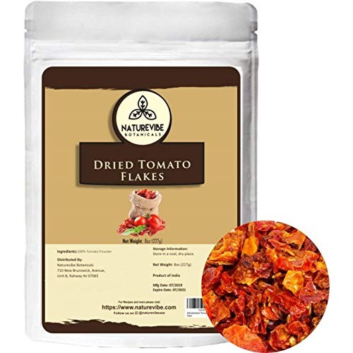 Naturevibe Botanicals Dehydrated Tomato Flakes, 8 Ounces | Ready