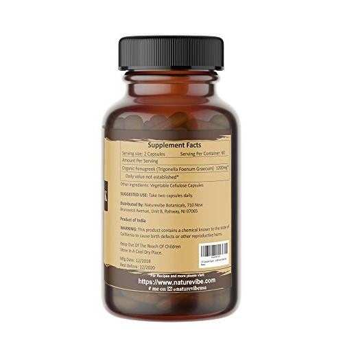 Naturevibe Botanicals Fenugreek Capsules, Ultra-Premium –100% Or