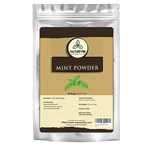 Naturevibe Botanicals Mint Powder 8Oz, Non-Gmo And Gluten Free |
