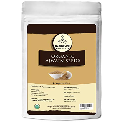 Naturevibe Botanicals Organic Ajwain Seeds, 5Lbs | Trachyspermum