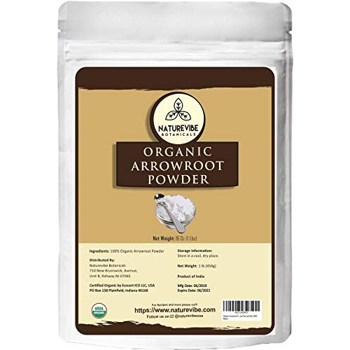 Naturevibe Botanicals Organic Arrowroot Powder, 16 Ounces | Arro