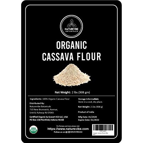 Naturevibe Botanicals Organic Cassava Flour, 2Lbs | Non-Gmo And