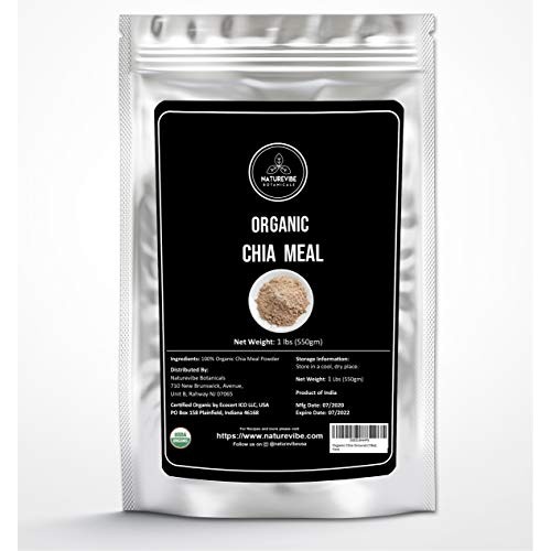 Naturevibe Botanicals Organic Chia Meal, Ground Chia Seeds 1Lb |
