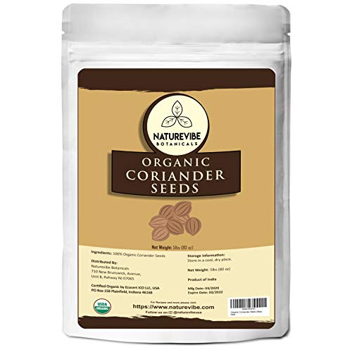 Naturevibe Botanicals Organic Coriander Seeds, 5Lbs | Raw, Glute