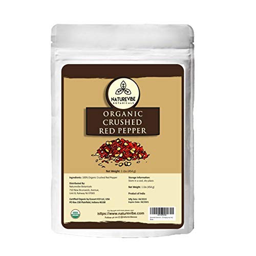 Naturevibe Botanicals Organic Crushed Red Pepper, 1Lbs - Non Gmo