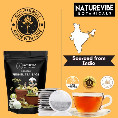 Naturevibe Botanicals Organic Fennel Tea Bags 100 Bags | Premi...