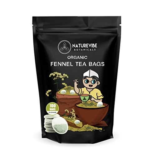Naturevibe Botanicals Organic Fennel Tea Bags 100 Bags | Premi...