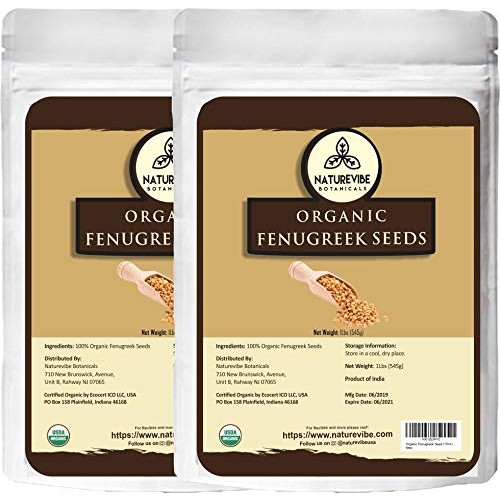 Naturevibe Botanicals Organic Fenugreek Seeds Whole, 2Lb Pack O