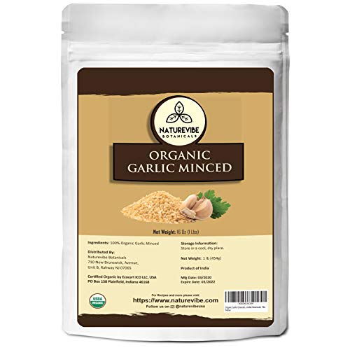 Naturevibe Botanicals Organic Garlic Minced, 1Lb | Granulated Ga