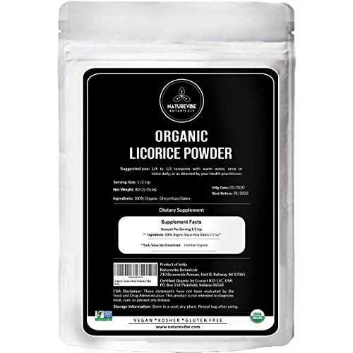Naturevibe Botanicals Organic Licorice Root Powder, 5Lbs | Glycy