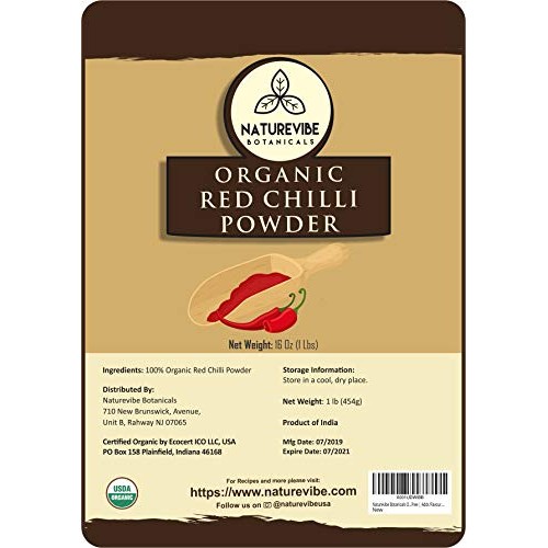 Naturevibe Botanicals Organic Red Chilli Powder 1Lbs, Capsicum A