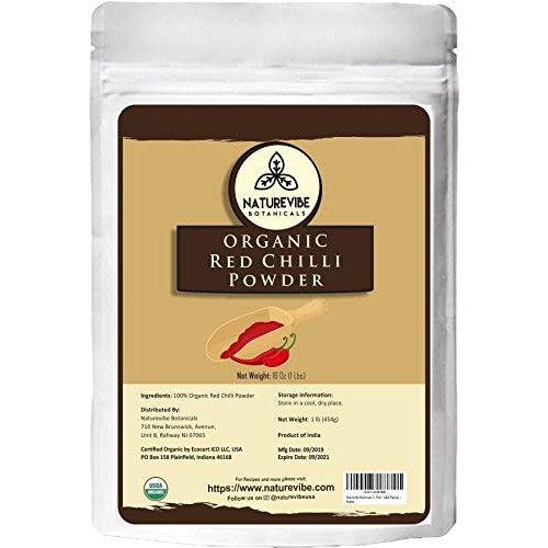 Naturevibe Botanicals Organic Red Chilli Powder 1Lbs, Capsicum A