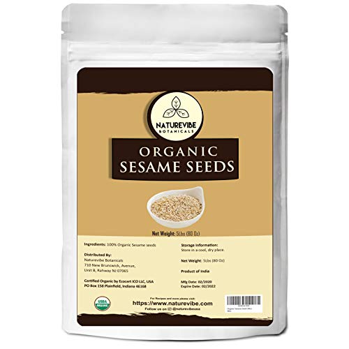 Naturevibe Botanicals Organic Sesame Seeds, 5Lbs | Gluten-Free &Amp;