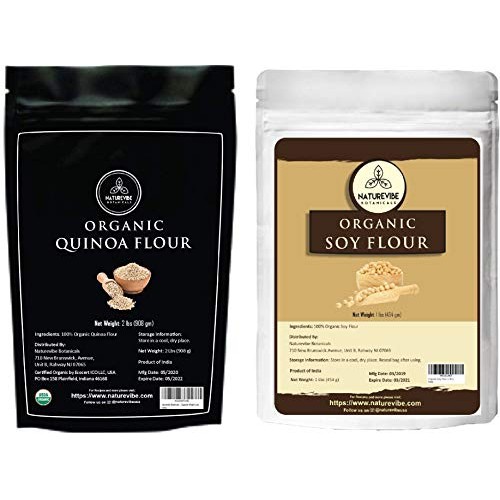 Naturevibe Botanicals Organic Soy Flour 1Lb And Quinoa Flour