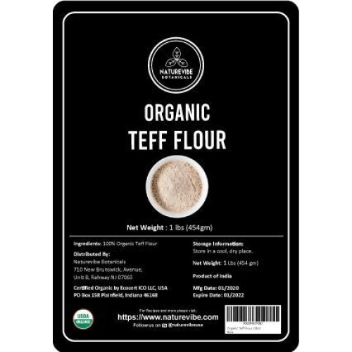Naturevibe Botanicals Organic Teff Flour, 1Lb | Non-Gmo And Glut