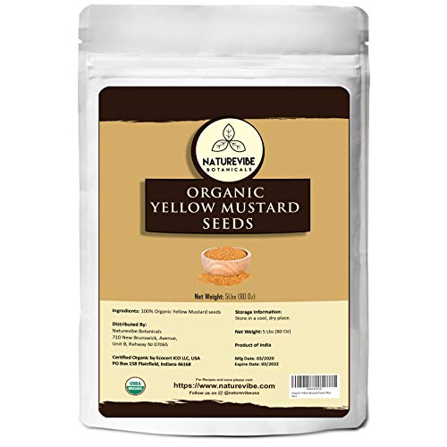 Naturevibe Botanicals Yellow Mustard Seed, 5Lbs | Non-Gmo And Gl