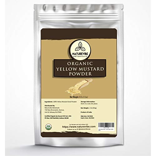 Naturevibe Botanicals Organic Yellow Mustard Seed Powder, 1 Poun
