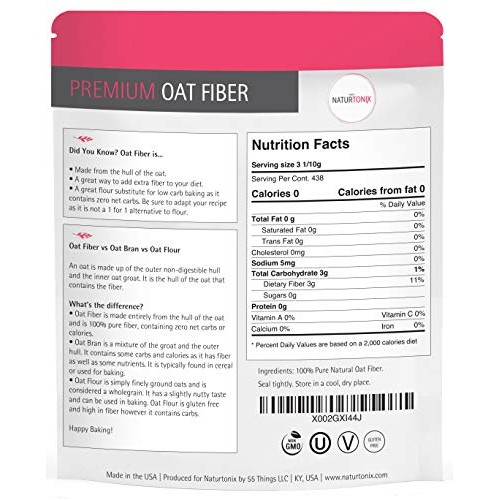 Naturtonix Premium Oat Fiber, Ultra Finely Ground, Non Gmo, Vega