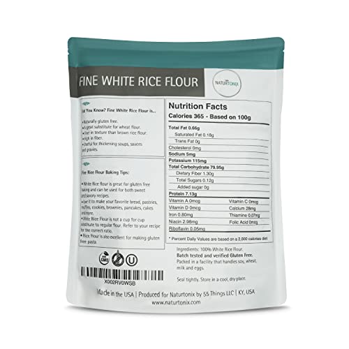 Fine White Rice Flour, 3 Lb Resealable Pouch, Batch Tested And V