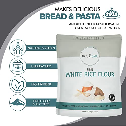 Fine White Rice Flour, 3 Lb Resealable Pouch, Batch Tested And V
