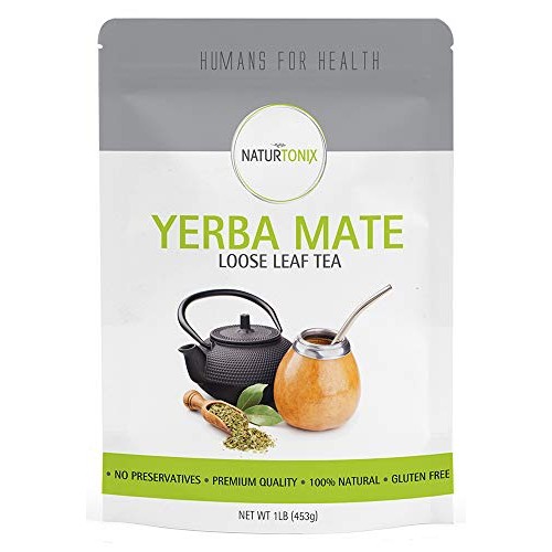 Yerba Mate Loose Leaf Tea, 1Lb Resealable Fresh Pouch, 100% Natu