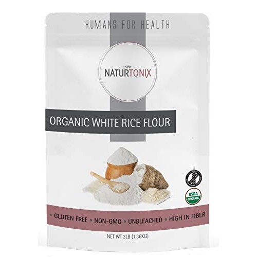 Organic White Rice Flour, 3 Lb Resealable Pouch, Batch Tested An