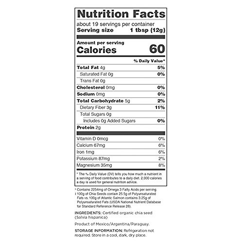 Navitas Organics Chia Seeds, 8 Oz. Bag — Organic, Non-Gmo, Glute