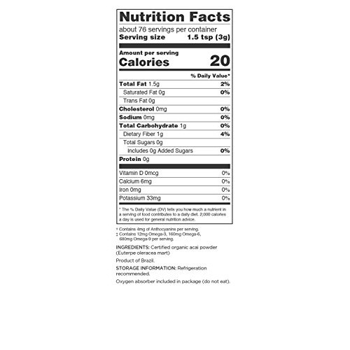 Navitas Organics Acai Powder, 8 Oz. Bag — Organic, Non-Gmo, Free