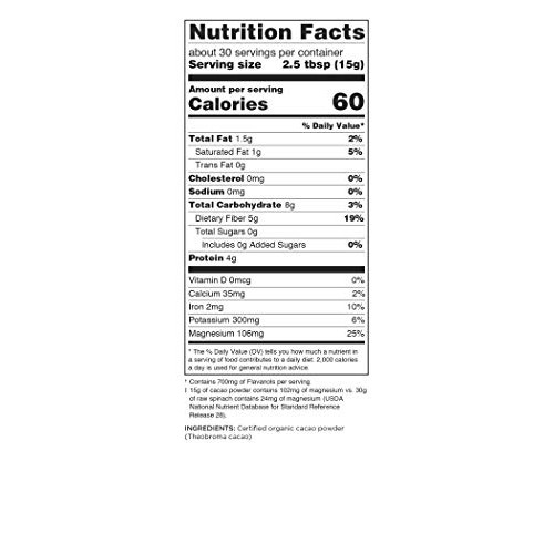 Navitas Organics Cacao Powder, 16Oz. Bag - Organic, Non-Gmo, Fai