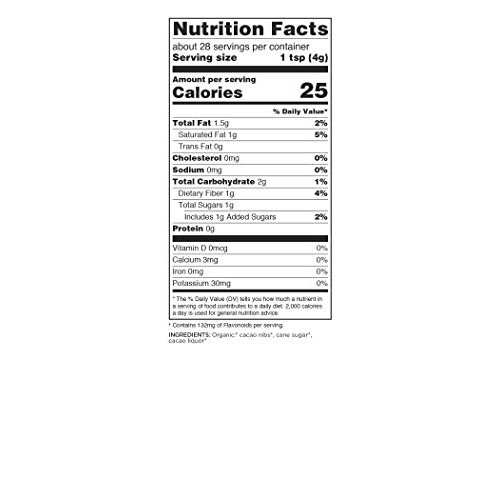 Navitas Organics Cacao Sweet Nibs, 4Oz. Bag, 28 Servings — Organ