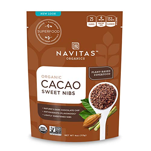 Navitas Organics Cacao Sweet Nibs, 4Oz. Bag, 28 Servings — Organ