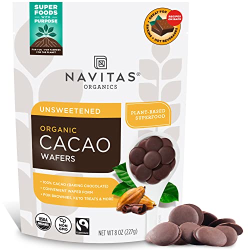 Navitas Organics Cacao Wafers, 8oz, Unsweetened Baking Chocolate...