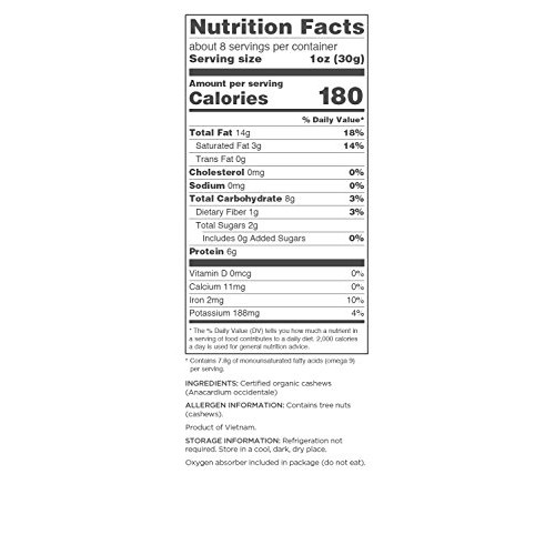 Navitas Organics Cashew Whole Nuts, 8 Oz. Bags Pack Of 3 — Org