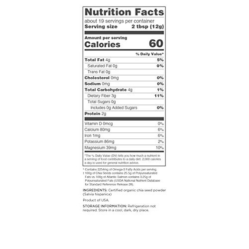 Navitas Organics Chia Seed Powder Bag, 8 Ounce