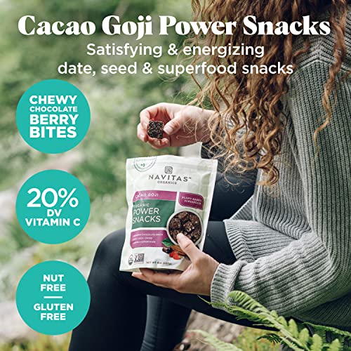 Navitas Organics Superfood Power Snacks, Cacao Goji, 16 oz. Bag,...