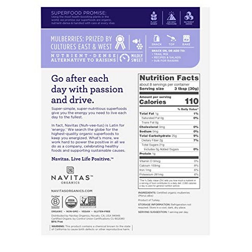 Navitas Mulberries Org 8Oz