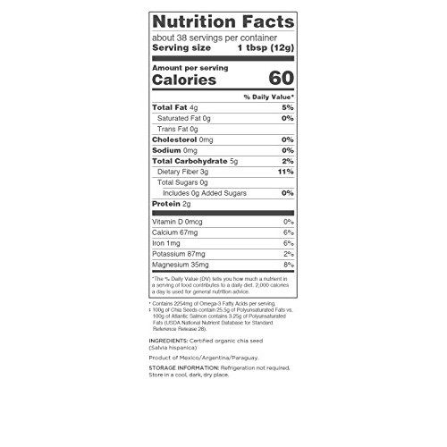 Navitas Organics Chia Seeds, 16 Oz. Bag — Organic, Non-Gmo, Glut