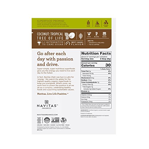Navitas Organics Coconut Palm Sugar, 16 Oz. Bag — Organic, Non-G