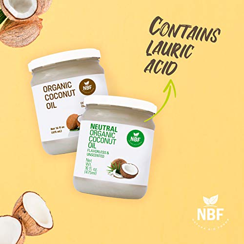 Nbf Organic Coconut Oil, Extra Virgin, Non-Gmo, Cold Pressed, Un