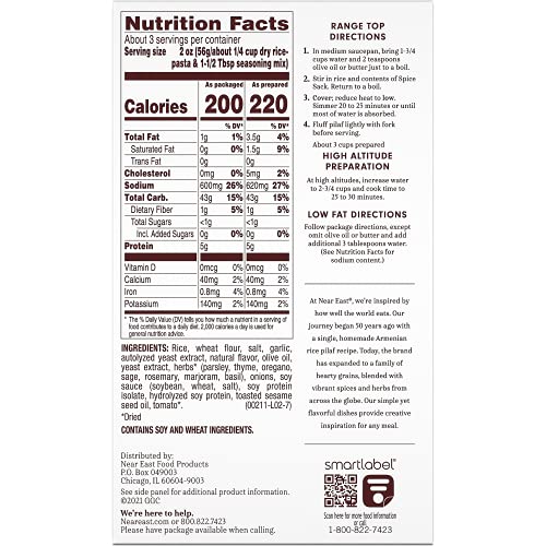 Near East, Garlic And Herb Pilaf, 6.3 oz