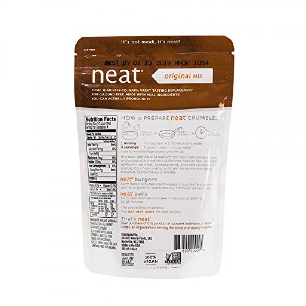 neat Vegan Campout - 16 Servings Equivalent To 4 lbs. Of Meat 5...